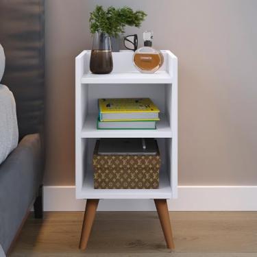 Imagem de Mesa de Cabeceira Estilo Retrô Maxx Pés Palito cor Branco - MJM Casa dos Moveis