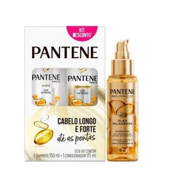 Imagem de Kit Pantene Liso Extremo Shampoo 350ml + Condicionador 175ml + Óleo Mi