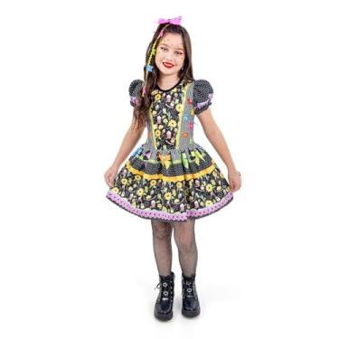 Imagem de Fantasia Junina Infantil Vestido Junino Caipira para Arraiá Fuxico Anjo Fantasias (M 4/6 anos)