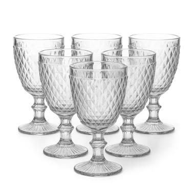 Imagem de Conjunto 6 Copos de Vidro Bico de Abacaxi 325ml – Taças Decorativas para Água, Sucos, Drinks ou Vinho – Vidro Reforçado e Elegante