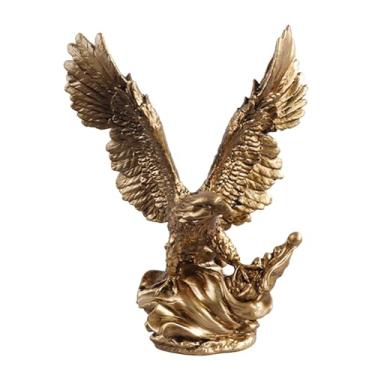 Imagem de Generic Escultura de animal, estátua de águia, presente de aniversário, ornamento colecionável, estatueta de resina para escritório, armário, lareira,