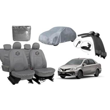 Imagem de Kit capa couro Etios 16-22 + brinde protetor e limpador - ferro tech b