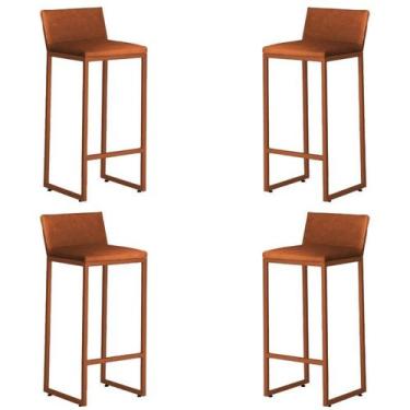 Imagem de Kit 4 Banquetas Alta Dani Reforçada Decorativa Balcão Bancada Cozinha 