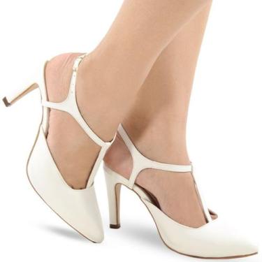 Imagem de Scarpin Aberto Salto Médio Moderno P140 - Modarpe, Branco, 38