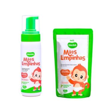 Imagem de Kit Higienizador para Mãos Sem Álcool Mãos Limpinhas Bioclub 400ml