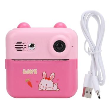 Imagem de Câmera instantânea 48MP 1080p 16x Zoom digital com 2,4 polegadas HD Câmera de impressão instantânea de 1000mAh para viagens para viagens (Rosa)