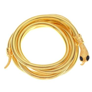 Imagem de Colar de cobra dobrável para mulheres, brilhante, flexível, de cobra, pulseira, ajustável, multiuso, gargantilha de serpente, pulseira, medusa, fantasia de Halloween, acessórios de bijuteria, Zinco