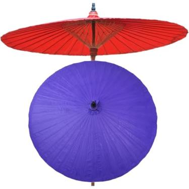 Imagem de Guarda-sol Redondo De 2m E, Guarda-sol De Oleado Artesanal Ao Ar Livre, Guarda-sol De Jardim De Bambu Clássico, Guarda-sol Portátil, Proteção Uv, à Prova De Chuva, Purple