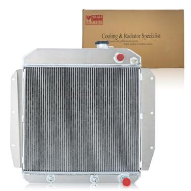 Imagem de Radiador de 4 fileiras para caminhonete Chevy GMC 1955-1959 1956 1957 1958, série 3200 3500 3800, picape de caminhão 100 150, troca de motor LS, radiador de alumínio para caminhão Chevy GMC OEM # 5559