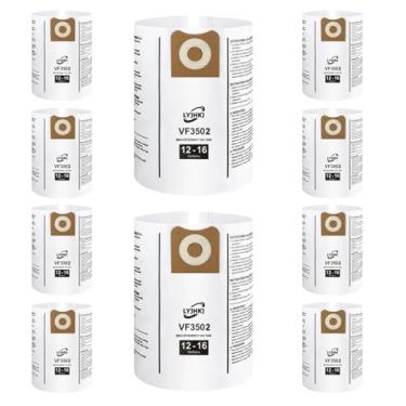 Imagem de Pacote com 10 sacos rígidos VF3502 Shop Vac para aspiradores secos e úmidos Ridgid 12-16 galões, substituição de sacos de vácuo Ridgid para WD1950 WD1956 WD1851 WD1850 RV2400HF WD1680 WD1450 WD12777 0