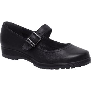 Imagem de Sapato Bottero Feminino Boneca Couro Anabela 369204, 35, Preto