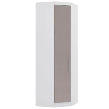 Imagem de Guarda-roupa Canto Oblíquo Modulado 1 Porta Alpes Luciane, Branco/Cinn