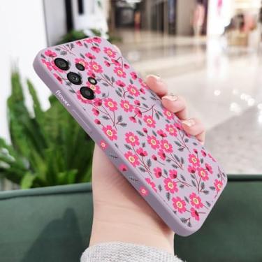 Imagem de Capa de celular com estampa de flores para Samsung A54 A34 A24 A14 A56 A36 A26 A73 A53 A33 A23 A13 A72 A52 A52S A32 A22 A12 A71 A51 4G 5G, roxo claro 2, para A33 5G