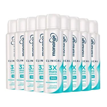 Imagem de Kit Desodorante Aerosol Monange Clinical Revigorante 150ml - 9 Unidades