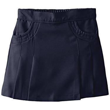 Imagem de Nautica Saia de scooter plissada de uniforme escolar para meninas com shorts, cintura de malha e bolsos funcionais, Azul marino, 8