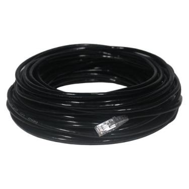 Imagem de Cabo de Rede CAT6 30 Metros 30m Preto Rolo UTP Ethernet Crimpado 23AWG