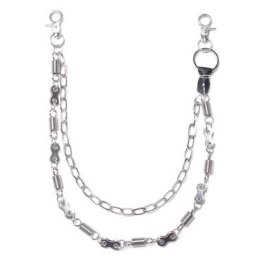 Imagem de Corrente para calças hip hop, correntes de bolso punk, camada dupla, acessórios para calças de ganga, prata, joia corporal, presente para homens e mulheres