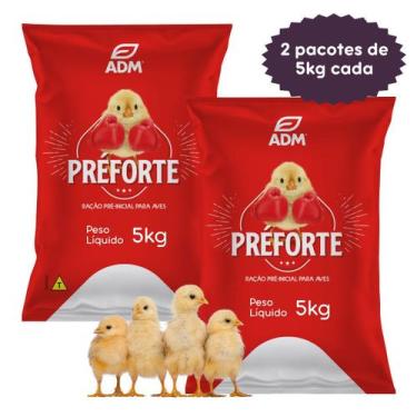 Imagem de Kit 2 un PREFORTE Ração Pré Inicial P Aves 5kg - ADM