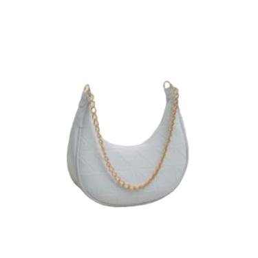Imagem de Baguete meia lua Bolsa Feminina Lateral Lisa(Bco verniz)