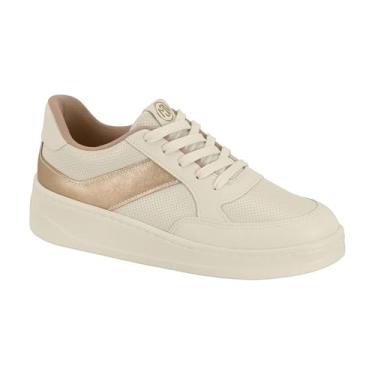 Imagem de Tênis Feminino Modare Casual – Branco Off com Detalhes Dourados, Leve, Estiloso e Ultraconforto (Branco Off/Dourado, BR, Adulto, Numérico, 37)