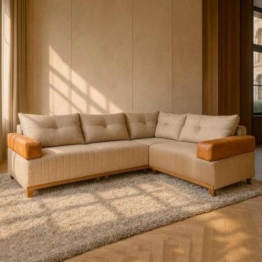 Imagem de Sofá de Canto Leona Gold Bom Pastor