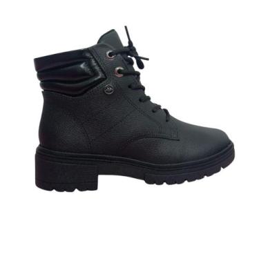 Imagem de bota feminina dakota coturno em couro preta, Preto, 36