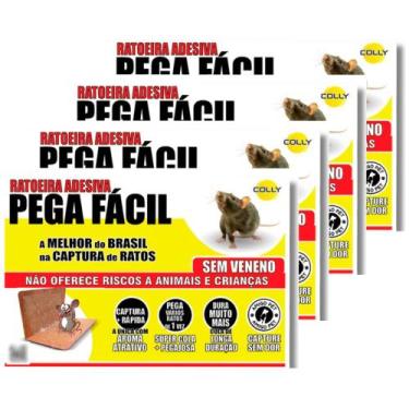 Imagem de Armadilha Adesiva Pega Fácil  Papel Colante para Ratos, Camundongos e 