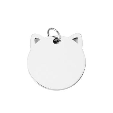 Imagem de Pingente Cabeça De Gato Personalizável Aço Inox