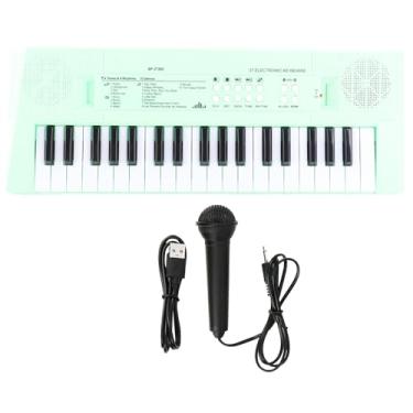 Imagem de Grcfumo Órgão eletrônico, 37 teclado de piano -chave com microfone, brinquedo portátil de instrumento de educação musical para crianças (Green)