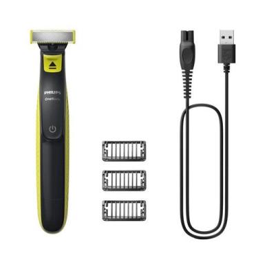 Imagem de Aparador de Pelos OneBlade QP2724/10 Philips - Preto Verde-Limão