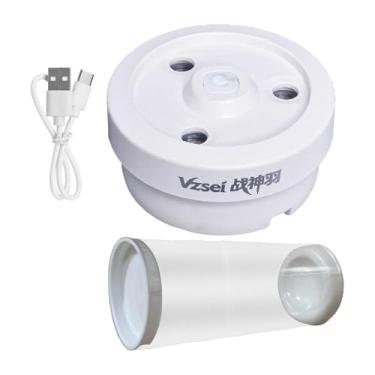 Imagem de IEUDNS Vaporizador de bolas de badminton, umidificador de peteca, leve para jogos esportivos, tampa de tubo de vapor de peteca de badminton, Branco com Balde