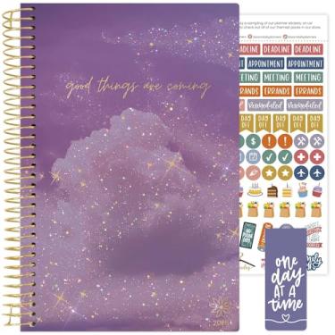 Imagem de bloom daily planners Agenda 2026 (janeiro a dezembro) Organizador de ano calendário - 14 cm x 21 cm - Agenda semanal e mensal com adesivos e marcador de página - Good Things Are Coming