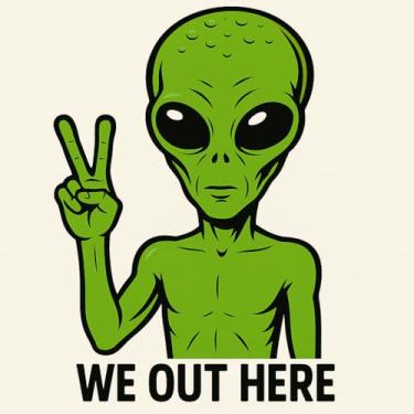Imagem de WSQ Adesivo de sinal de paz alienígena - 15 cm - Decalque de vinil extraterrestre engraçado para carro, caminhão, SUV, janela, para-choque, laptop, laptop, imagem We Out Here Alien Head - Adesivo