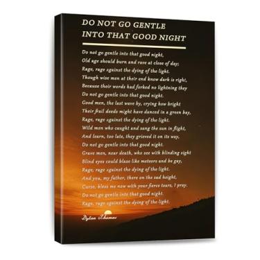 Imagem de Do Not Go Gentle into That Good Night Print Canvas Wall Art Inspirational Decor Classic Literature Painting Modern Art Print and Ready to Hang Home Office, Sala de Estar ou Espaço Pessoal 20 x 30 cm