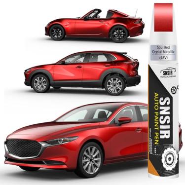 Imagem de Tinta de retoque de carro (46 V Soul Red Crystal Metallic Tricoat) compatível com Mazda, caneta de pintura de carro, reparo de arranhões, tinta de retoque dois em um, removedor de arranhões de carro