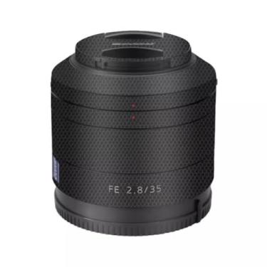Imagem de Adesivo de câmera antiarranhões com tampa de lente para Sony FE 35 mm F2.8 Película protetora decalque 35 2,8 (preto matriz)