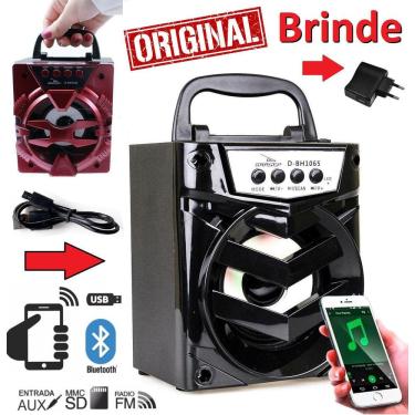 Imagem de Caixinha Som Portátil Bluetooth Celular Universal Rádio Fm
