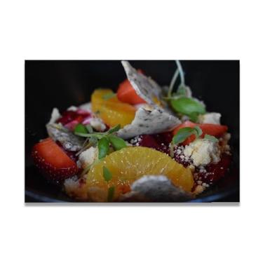 Imagem de LKXGRRSFG Arte em tela cheia de vitaminas, frutas sazonais e paisagem fotografada real – Decoração fresca para sala de estar e sala de jantar 20 x 30 cm sem moldura