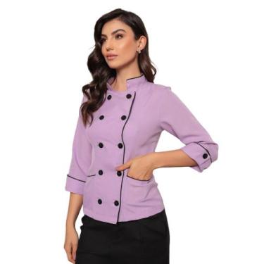 Imagem de Dolma Chef Feminina Manga 3/4 Ivy Lilas - gardenia jalecos, G