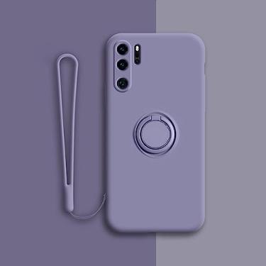 Imagem de Capa magnética de silicone para Huawei P30 P20 Pro P30Pro P20Pro P40 Nova 5T Mate Honor 20 Capa com suporte de anel P 30 A, cinza, para Huawei P40 Pro