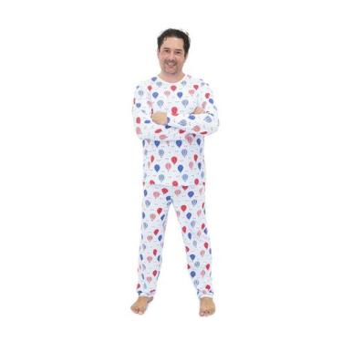 Imagem de Pijama Masculino Longo Divertido Nuvens Balões - Alegria de Montar, P
