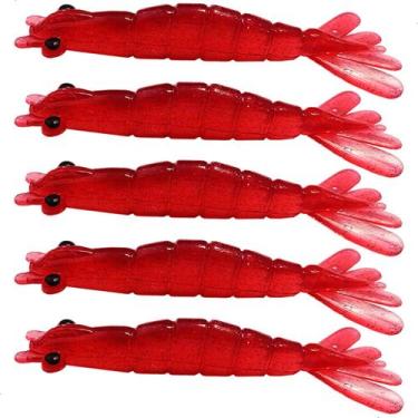 Imagem de Kit 5 Iscas Camarão Artificial 6cm - Pesca Robalo Tucunaré Corvina  - 