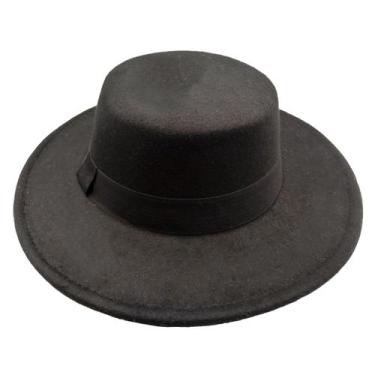 Imagem de Chapéu Fedora redondo Aba Grande feminino Feltro Floppy Clássico - HHW
