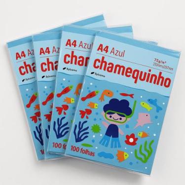 Imagem de Papel Chamequinho Azul Sulfite A4 100fls