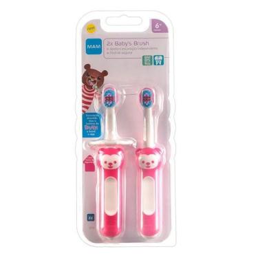 Imagem de Kit Escova Dental Baby s Brush Rosa Mam