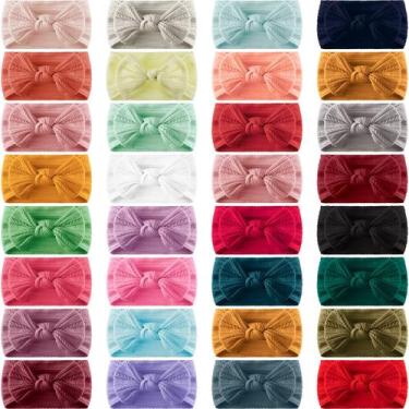 Imagem de Faixas de cabelo de nylon para bebês com laços para meninas de 0 a 3 a