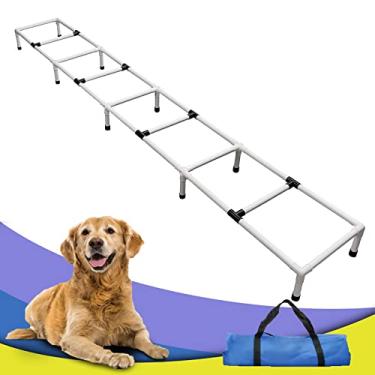 Imagem de PLKO Escada de treinamento de agilidade para cães, equipamento de treinamento de agilidade para animais de estimação, jogo ao ar livre