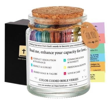 Imagem de Jarra de vidro, versículos bíblicos, cartões de oração, presente relig