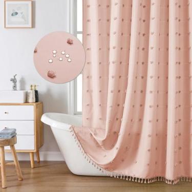 Imagem de Cortina de chuveiro LilyCat Boho Farmhouse Pink Blush Fabric