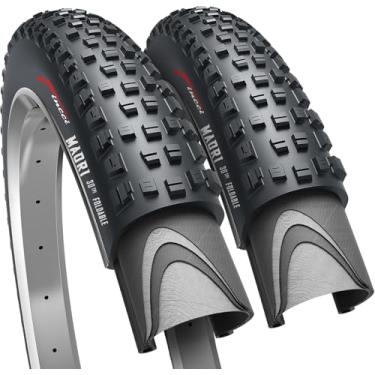 Imagem de Fincci Par de pneus dobráveis de 60 a 584 cm 60 – 584 para bicicleta off-road mountain MTB Mud Dirt (Pacote com 2)